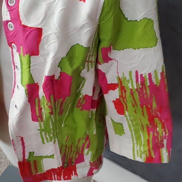 Multiples Bright Color 3/4 Sleeve Jacket Sz MD - Picture 5 of 8